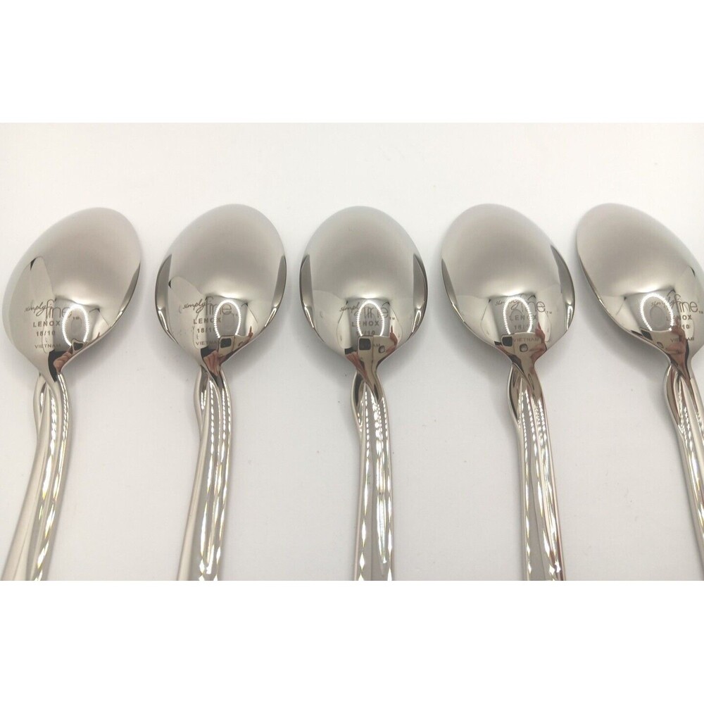 Lenox Simply Fine Twist 5 Piece Teaspoon Set 18/10 Stainless Vietnam New - Picture 7 of 9